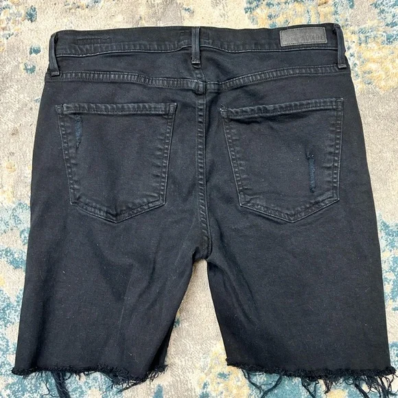 AGOLDE 90s Short Mid Rise Loose Boyfriend-fit cut-off Long Shorts Black 30 - Picture 8 of 9